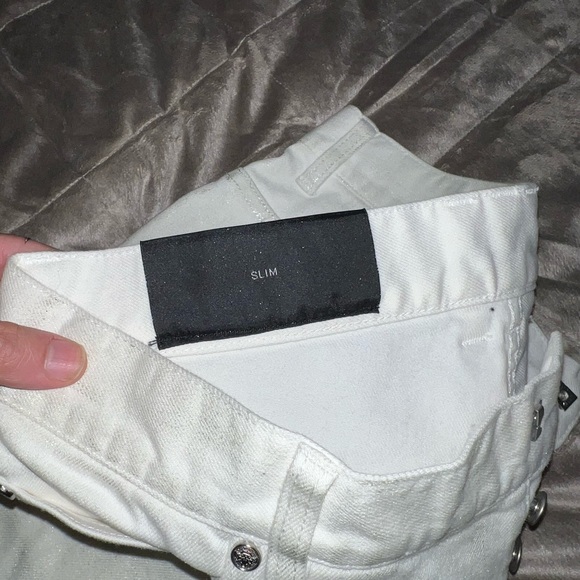Balmain Reflective White Zipper Slim Jeans - Picture 7 of 8